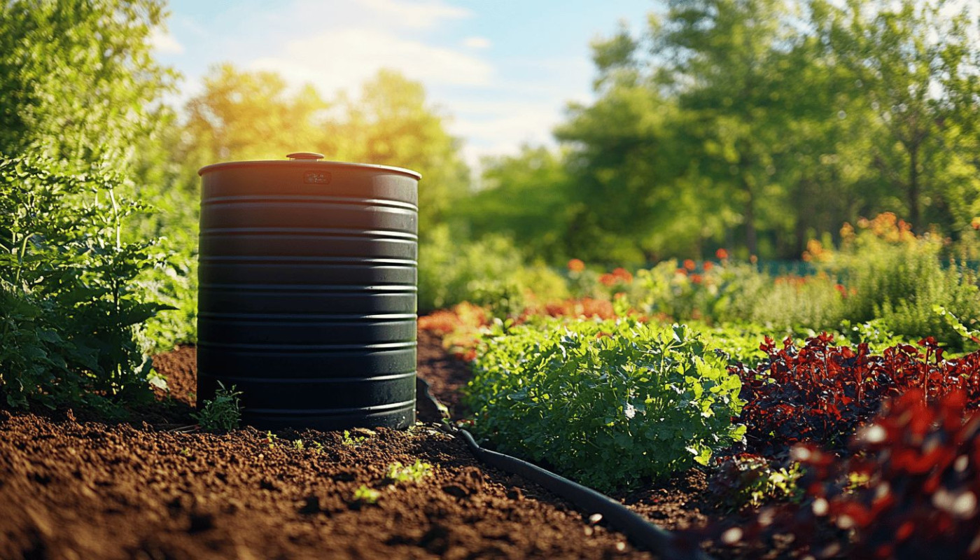 Installation d'un récupérateur d'eau de pluie pour un jardin écoresponsable et économique